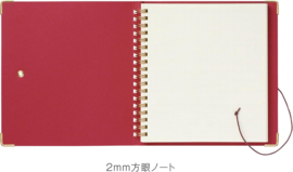 Kleid String-Tie Rood  Notebook - Ruit,  Square Grid - 2mm Graph - Cream Color Paper # 8840-01