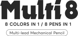 Pentel Multi 8 Vulpotlood 2.0mm Vullingen Rood Set van 2 + EXTRA een 2.0mm Puntenslijper # CH2-B