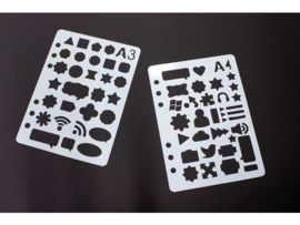 Sjablonen A5 – Set van 12 stuks voor o.a.  Bullet Journaling en Handlettering. Voor o.a Filofax Clipbook Organizers