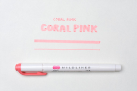 Zebra Mildliner Double-Sided Highlighter - Fine / Bold – Mild Coral Pink