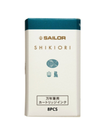 Sailor Shikiori Izayoi-no-Yume Ink - Yamadori (Blue Green Copper Pheasant) - 8 Cartridges