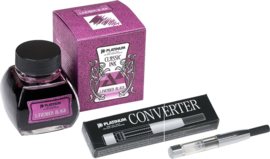 Platinum Japan - Vulpeninkt   Dyestuff 'Classic Ink' Lavender Black + Converter Silver # 700