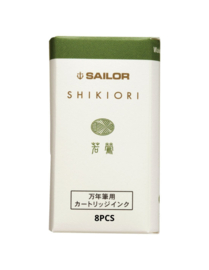 Sailor Shikiori Izayoi-no-Yume Ink - Waka-Uguisu (Brownish Green) - 8 Cartridges
