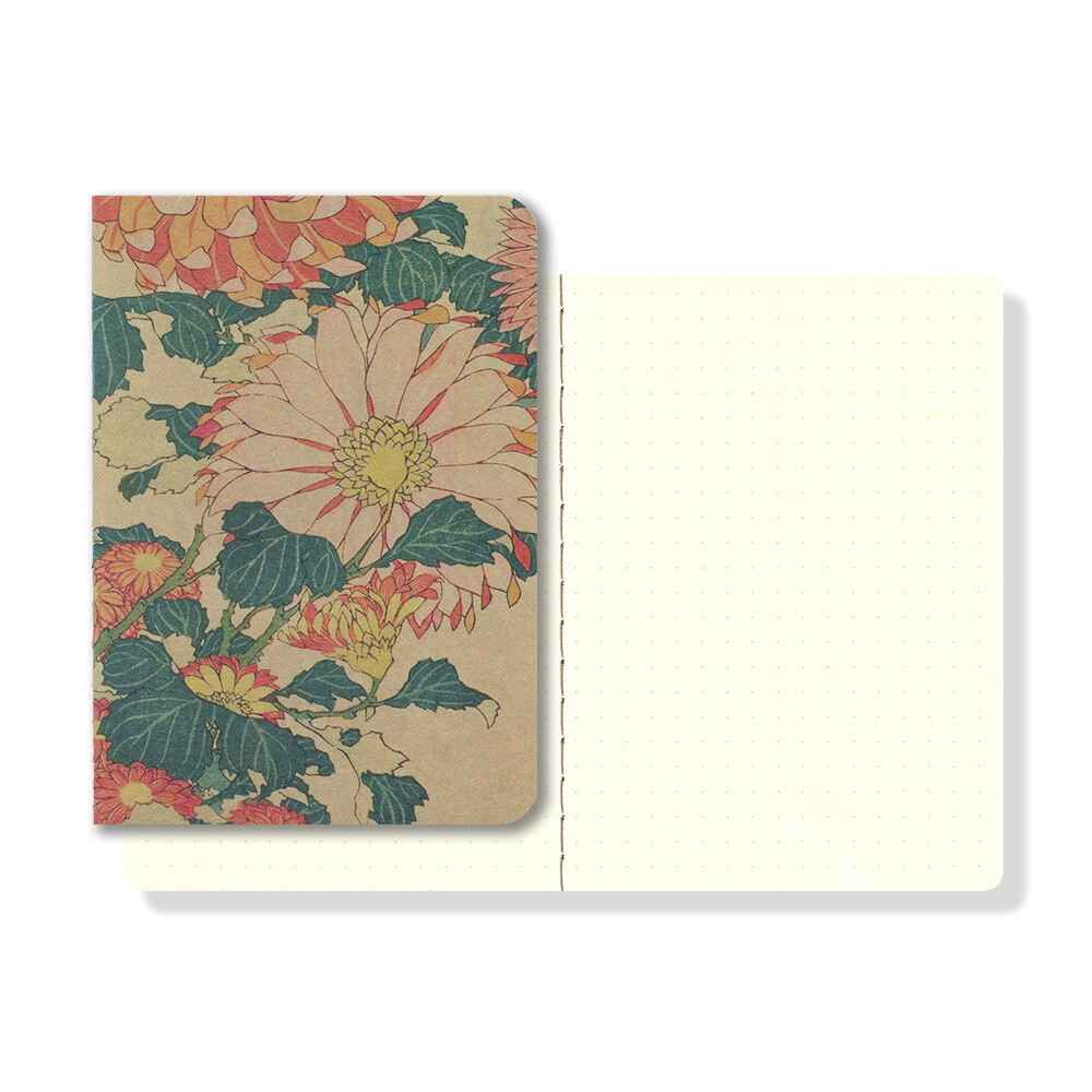 Yamamoto Ro-Biki Dotted Notebook Museum Series “Kiku Chrysanthemums and Bee" # GA047