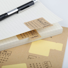 Kraft Kalender Index Tabs Stickers,  set met 32 Stickers