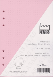 Aanvulling A5 geschikt voor o.a. Filofax, Succes Losbladige Planners 50 Vel, 120gr/m² Dotted Licht Roze Papier