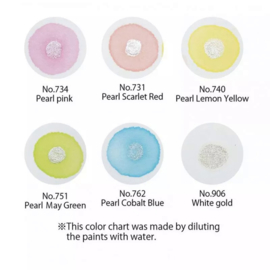 Kuretake Gansai Tambi Water Colours - Shimmering Pearl Colors - Set met 6 Napjes