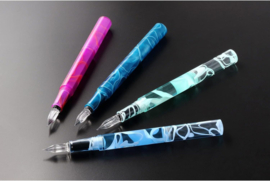 Teranishi Chemical GLAA-BL Guitar Glass Pen with Cap, Aurora Borealis, Sunset Pink