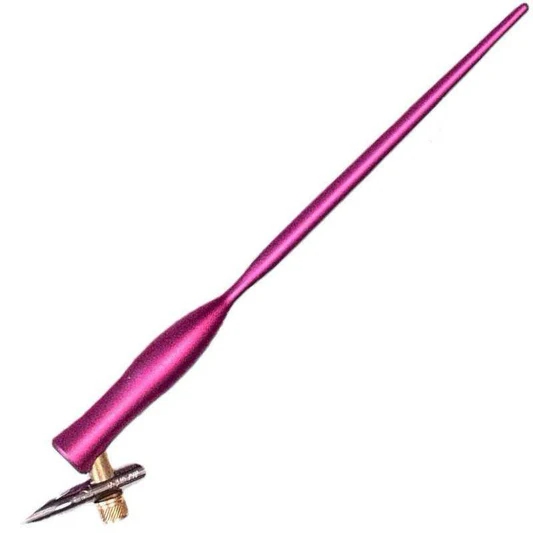Tom's Studio Flourish Oblique Calligraphy Nib Pen Houder - Mulberry + Leonardt G Nib