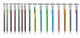 Pentel Hybrid Dual Metallic Shimmering Gel Pen - 1.0 mm - Groen / Metallic Red - K110 DBDX