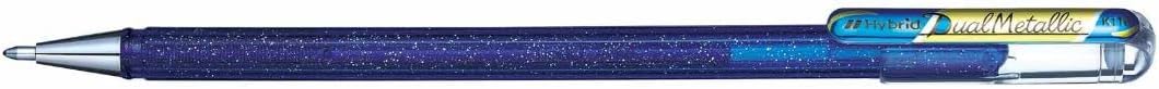 Pentel Hybrid Dual Metalli Gel Pen - 1.0 mm - Metallic Blauw / Goud - K110 / DXCX