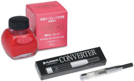 Platinum Japan  60cc Vulpeninkt - Roze / Rood  Pigment Inkt + Converter Silver  # 700A