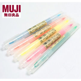 Muji Twin Highlighter met Venster,  kleur inkt Groen