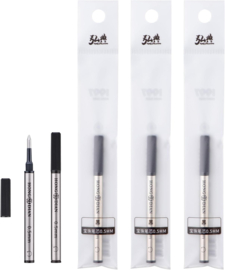 5 Pack Hongdian M2 Rollerball Pen Refills, Quick-Drying Black Ink & 0.5mm Fine Tip, Short Style Compatible with M2 Pocket Mini Rollerball Pen