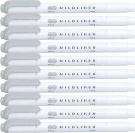 Zebra Mildliner Double-Sided Highlighter - Fine / Bold – Mild Gray Set van 10 verpakt in een Zipperbag