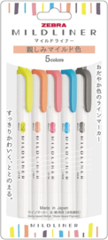 Zebra WKT7-N-5C-N Highlighters Mildliners, Friendly 5  Colors Set