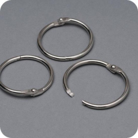 Flashcard Klikringen , ⌀ 50mm, verpakt per 10. Kleur: Nikkel / Zilver