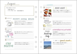 Aanvulling / Navulling Ongedateerde Weekplanner A5 Wit Papier voor o.a. Succes, Filofax (Clipbook), Vultera en Succes 6-Rings Organizers + EXTRA een  Liniaal / Bladwijzer