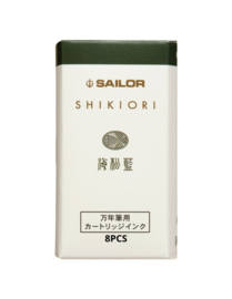Sailor Shikiori Izayoi-no-Yume Ink - Miruai (Green Seaweed Indigo) - 8 Cartridges
