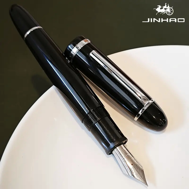 Jinhao #  X159 Acryl Fountain Pen, Fine Nib - Zwart