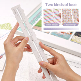 Kw-Trio Metalen Scheur / Deckle Papier Liniaal  30cm / 11inch