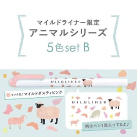 Zebra Mildliner Animal Series Limited Edition 5 New Color Set