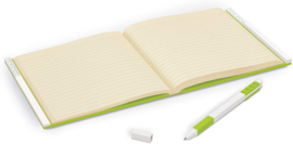 LEGO® 2.0 Locking Notebook kleur Lime met een LEGO® Gel Pen