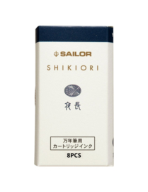 Sailor Shikiori Tsukuyo-no-Minamo Ink - Yonaga (Blue Long Autumn Night) - 8 Cartridges