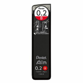 Pentel Ain Zwarte Vulpotloodstiften 0,2 mm – 20 Stuks – C282-B