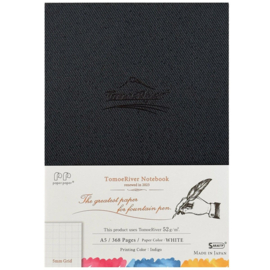 Tomoe River Paper FP A5 Notebook 184 Vel = 368 Pagina’s Hard Cover, 52g/m2 Wit Geruit Papier