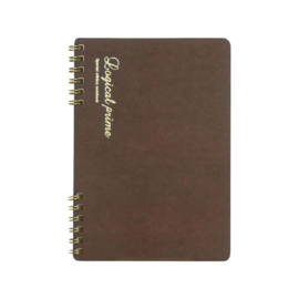 Logical Prime Wire-O Bound A5 Brown  Notebook Dotted NW- A512 PT