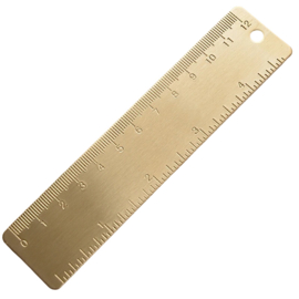 Messing  Liniaal 12 cm / 5 inch – Retro Teken / Kalligrafeer Liniaal