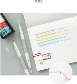 Iconic - Two Way Pastel Pen - Set of 5 Pens Highlighters various Pastel Colours