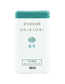 Sailor Shikiori Sansui Ink - Komakusa  Green - 8 Cartridges