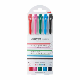 Uni Propus Window Highlighter Basic 5 Colors Set