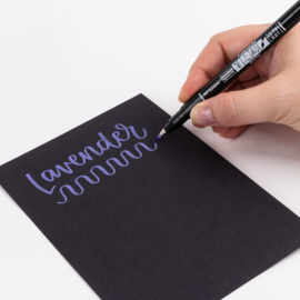 Tombow Brush Pen Fudenosuke Pastel  Lavendel ,  voor o.a.Zwart en Donker Papier / Karton