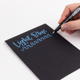 Tombow Brush Pen Fudenosuke Pastel  Licht Blauw ,  voor o.a.Zwart en Donker Papier / Karton