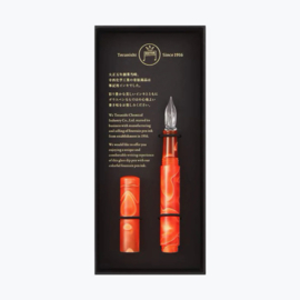 Teranishi Chemical Guitar Glass Pen with Cap, Aurora Borealis, Orange