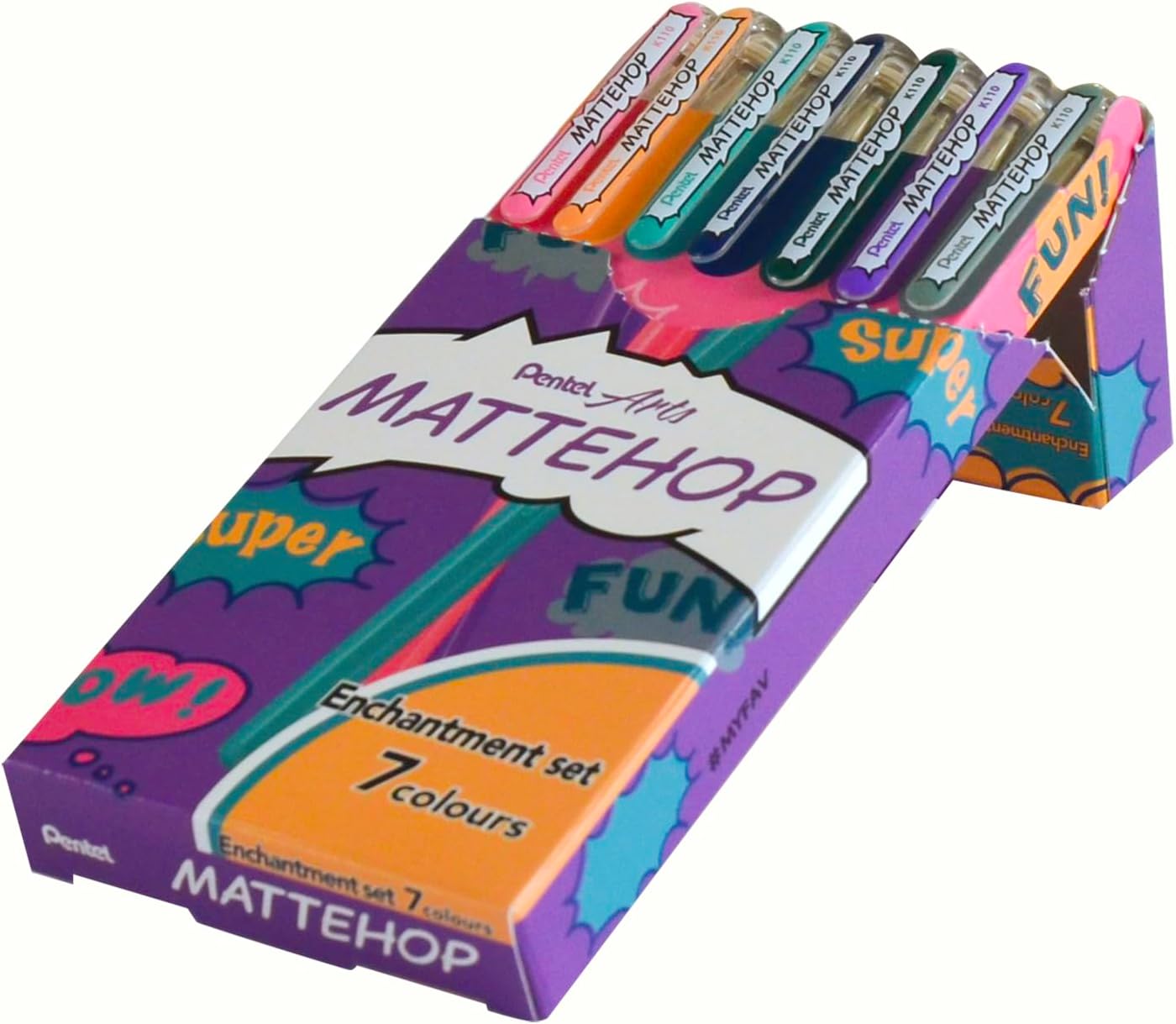Pentel Hybrid  Mattehop Gel Inkt Pennen - 1.0 mm - Dream Set Kleuren - Set van 7