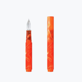 Teranishi Chemical Guitar Glass Pen with Cap, Aurora Borealis, Orange