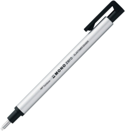 Tombow Mono Zero Intrekbaar Gumpotlood – Rond – Zilver # EH-KUR04