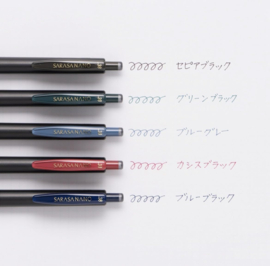 Zebra Sarasa Nano Gelpennen 0,38 mm – Set van 5 Bijzondere Vintage Kleuren # JJX72-5C-V-N