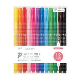 Tombow Play Color 2 Double-Sided Marker - 0.4 mm / 1.2 mm - 12 Kleuren Set