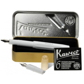 Kaweco Sport Calligraphy Pen Set in Metalen Doosje - Wit