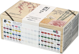 Kuretake Gansai Tambi Water Colouring Set, 100 Kleuren Set in Houten Bewaardoos - Limited Editi