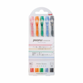 Uni Propus Window Highlighter Smoke  5 Colors Set