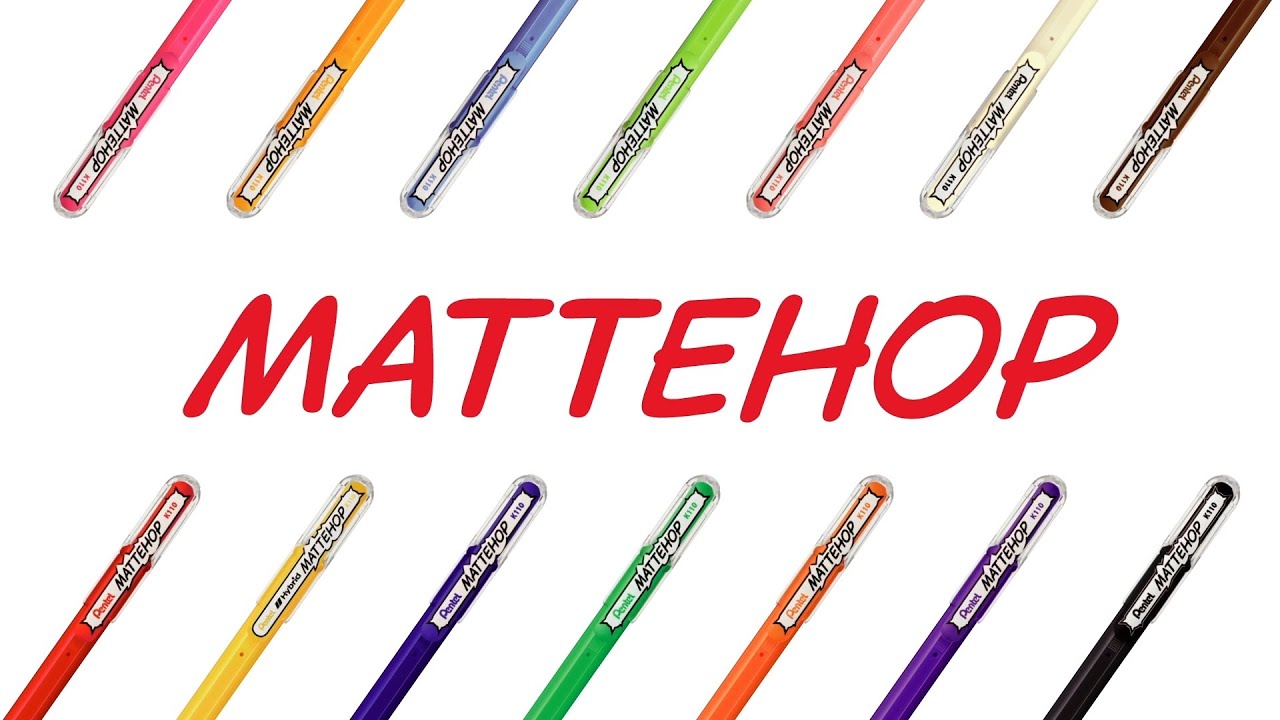 Pentel Hybrid  Mattehop Gel Inkt Pennen - 1.0 mm - Sweet Colors - Set van 7