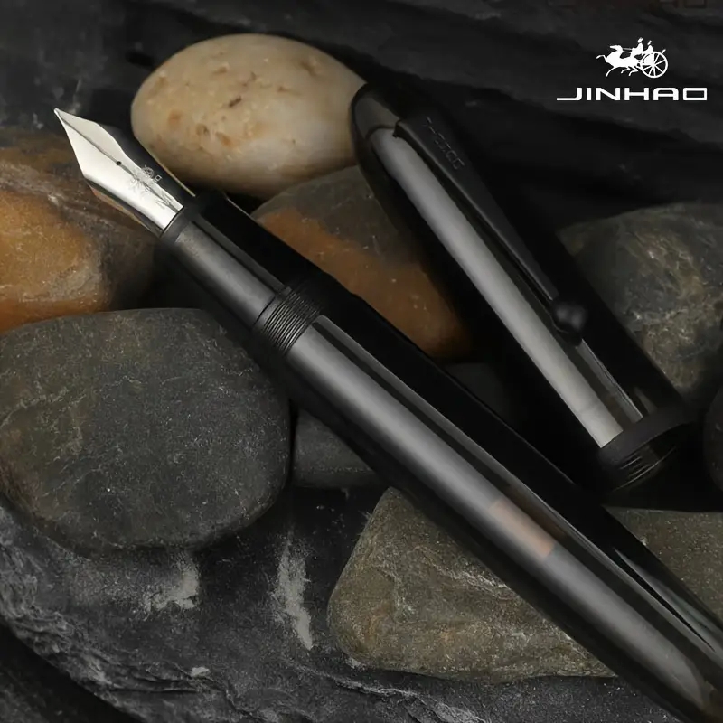 JINHAO # 9019 DADAO Transparante Zwarte Acryl Demonstrator Vulpen - F-Nib