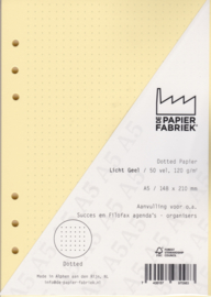 Aanvulling A5 geschikt voor o.a. Filofax, Succes Losbladige Planners 50 Vel, 120gr/m² Dotted Licht Geel Papier