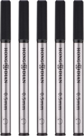 5 Pack Hongdian M2 Rollerball Pen Refills, Quick-Drying Black Ink & 0.5mm Fine Tip, Short Style Compatible with M2 Pocket Mini Rollerball Pen